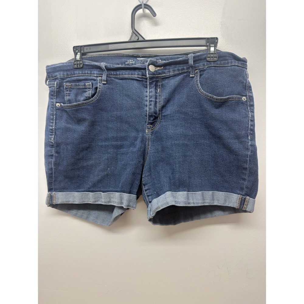 Old Navy Shorts Regular Sz 16 Women's Blue Denim‎ Folded Cutoff #27